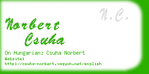 norbert csuha business card